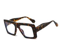 YAMEIZE Lunettes Anti Lumière Bleue pour Femme Carré Surdimensionnées Monture Années 90 Lunettes Bloquant la Lumière Bleue pour Lecture Jeux Ordinateur (Léopard)