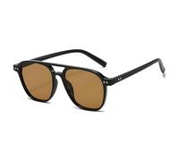 YAMEIZE Lunettes de Soleil à Double Pont de Style Rétro - pour Femmes Hommes Années 70 Pilote Style Vintage Protection UV400 Lunettes Carrées Conduite