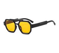 YAMEIZE Lunettes de Soleil Homme Femme double pont Retro Lunettes de Soleil Pilote Années 70 Protection UV400