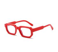 YAMEIZE Rectangulaire Lunettes Anti Lumiere Bleue - Femme Homme Transparente Lunettes Gaming Lunettes (Rouge Clair)