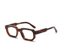 YAMEIZE Rectangulaire Lunettes Anti Lumiere Bleue - Femme Homme Transparente Lunettes Gaming Lunettes (Léopard clair)
