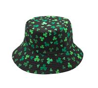 YAMEIZE St. Patrick’s Day Chapeau à Vertes - Leaf pour Femmes Hommes Chapeau Irlandais Chapeau de pêcheur Vert Réversible à Double Usage Costume de Voyage Fête de la Plage
