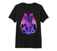 Yami Kawaii Chat Diable Creepy Cute Pastel Goth Japonais T-Shirt Haut de Gamme
