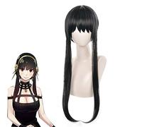 Yamia Anime Yor Forger Perruque Cosplay pour Spy Family Cosplay avec bonnet de perruque (Yor Forger)