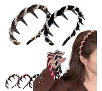 Yamloveme/Starburo Vintage High Cranium Artificial Pearl Hairband, Elegant Non Slip Pearl Vintage Headbands, Small Pearls Hair Accessories For Women And Girls (black+Brown)