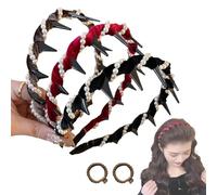 Yamloveme Vintage High Cranium Artificial Pearl Hairband, 2025 New Non Slip Pearl Headband With Teeth, Elegant Beaded Hair Band For Women Girls, Bling Bridal Hair Hoop For Wedding Party (A, 3pc)