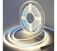 Yamlten Ruban LED COB DC 12V 3m,4000K Blanc moyen,320 LED,à intensité variable,Bande LED flexible pour rétroéclairage TV,armoire,chambre à coucher (L'alimentation électrique n'est pas incluse).