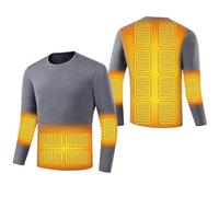 YAMNYSS Chemise De sous-Vêtement Chauffante, Chemise Thermique Électrique pour Hommes, Polaire Doublée, Chasse, Couche De Base Chauffante pour Le Travail en Plein Air,Gris,M