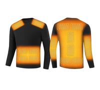 YAMNYSS Chemises Chauffantes pour Hommes Chemise Thermique Électrique avec 16 Zones De Chauffage Hunting Fleece Liner Baselayer Top,Noir,XL