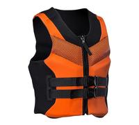 YAMNYSS Gilet De Sauvetage en Néoprène Gilet De Natation Flottant Réglable Professionnel Adulte À Haute Flottabilité pour Le Surf, Le Kayak, Le Rafting,Orange,5XL