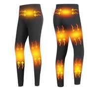 YAMNYSS Pantalon De Chauffage pour Les Femmes, Électrique Thermique Baselayer Bas Sport Extérieur Chauffé sous-Vêtements Pantalon pour Moto,Noir,S