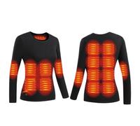 YAMNYSS sous-Vêtements Chauffants Femme Hauts 16 Zones Chauffantes Thermique Électrique Maillot De Corps pour Le Ski en Plein Air : Cyclisme, Randonnée,Noir,XXL