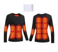 YAMNYSS sous-Vêtements Chauffants Femme Hauts 16 Zones Chauffantes Thermique Électrique Maillot De Corps pour Le Ski en Plein Air : Cyclisme, Randonnée,Noir,M