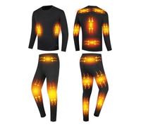 YAMNYSS sous-Vêtements Chauffants pour Hommes, Ensemble Long Johns Électriques Thermiques avec 16 Zones De Chauffage pour La Chasse, Le Ski Et La Moto,Noir,M