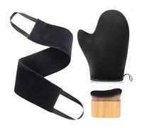 Yamobi 3 Pack Ensemble de gants auto-bronzants avec applicateur dorsal, pinceau jambes pour bronzage (Noir)