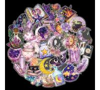 Yamobi 30 pièces Autocollants Magie Dessin Animé, Set de Stickers Sorcière pour Accessoires Scrapbook, Stickers Album Photo Esthétique, Vélo, Ordinateur Portable, Skateboard, PET Transparent