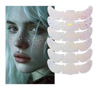 Yamobi 6 pcs Holographiques Multichrome Paillettes Taches de Rousseur Tatouages Temporaires, Patchs Imperméables pour Femmes, Tatouages Star Paillettes pour Festival et Soirée