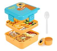 Yamobi Kinder Bento Box avec Fächers, Boîte à Déjeuner BPA Free pour l'école et les sorties (Bleu)