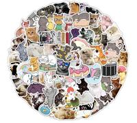 Yamobi Lot De 100 Autocollants De Chat, Adorables Autocollants De Chat Autocollants En Vinyle Imperméables Autocollants Esthétiques Pour Les Amoureux De Chats Bouteilles D'eau Album