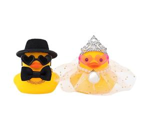 Yamobi Lot de 2 Canards Qui Couinent pour Mariages, Mariée et Marié, Canard en Caoutchouc, Mini Couple de Canards pour Cérémonie, Cadeau, Souvenir, Bénédiction Nuptiale, Cadeau Élégant et