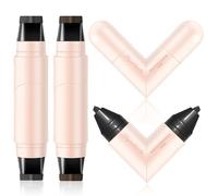 Yamobi Lot de 2 tampons eyeliner étanches - Stylo rotatif pliable double extrémité - Noir et marron