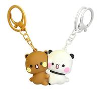 Yamobi Lot de porte-clés pour partenaire, 1 paire de porte-clés magnétiques pour la Saint-Valentin, porte-clés ours mignon, porte-clés pour partenaire, cadeau