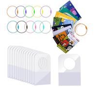 Yamobi Porte-Cartes Pour Yoto Cart, Anneaux Et Languettes, 50 Languettes Autocollantes Avec 10 Anneaux, Sac De Voyage Pour Enfants Avec Accessoires Yoto, Porte-Cartes
