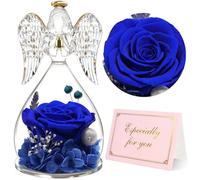 Yamonic Rose Eternelle Cadeau Femme pour Saint Valentin, Fleur Eternelle Ange Gardien Cadeaux Maman,Ange Figurine Cadeau Anniversaire Femme,Rose Cadeaux Saint Valentin Fete des Meres,Vraie Rose