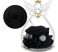 Yamonic Rose Eternelle Cadeau Maman,Ange Gardien en Verre avec Fleur Eternelle Cadeau Femme Mamie Anniversaire Noël Saint Valentin Femme Fête des Mères