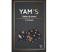 YAM'S - Cahier de scores - 2 à 6 joueurs: 100 feuilles de points avec règles du jeu de Yam's incluses | 15.24x22.8 cm | Couverture souple et finition mate