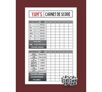 YAM'S - Carnet de Score: Journal de bord pour noter ses parties - Cahier de scoring - 120 grilles à compléter + règles du jeu - Bloc de marque Yahtzee ... idéal pour les amateurs de jeux de société.