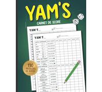 Yam's Carnet de Scores: 130 Feuilles de Scores | Yams Bloc De Marque | yam grille de score