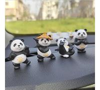 YAMSLAM Lot de 4 figurines de panda Kungfu mignons, statue de jardin féérique, mini figurine animale, nains de mousse, terrariums de jardin, ornements de jardin