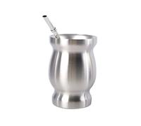 YAMSLAM Yerba Mate Tasse à thé Yerba à double paroi avec cuillère à paille et brosse de nettoyage pour boisson Yerba Mate, café, lait et jus