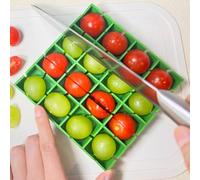 Yamteck Trancheuse de raisins et tomates cerises coupant la moitié ou le quart de coupe 16 pièces à la fois, matériau de qualité alimentaire, passe au lave-vaisselle, support de récipient à fruits