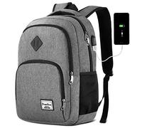YAMTION Sac à dos de voyage de 44,3 cm pour homme et femme, sac à dos d'école pour adolescent, sac à dos pour ordinateur portable d'affaires avec port de charge USB pour le travail, l'université, les