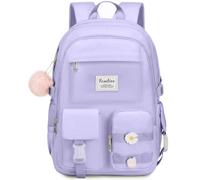 YAMTION Sac à dos d'école pour adolescentes, sac à dos pour ordinateur portable de 15,6", sac à dos pour enfants, sac à dos pour étudiants du collège, violet, Fits 15.6in PC, Moderne