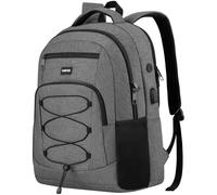 YAMTION Sac à dos d'école, sac à dos pour ordinateur portable avec port USB pour étudiants, travail, bureau