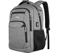 YAMTION Sac A Dos Femme Homme, Cartable Garçon Fille pour College Lycée Compartiment pour 15.6" Ordinateur Portable avec USB Charging Port (15,6 Pouces, Gris)