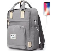YAMTION Sac à dos pour ordinateur portable pour femme, sac à dos pour ordinateur portable de 15,6", sac à dos de voyage, sac d'école, sac à dos pour adolescents, filles et garçons, gris, 15.6 inch