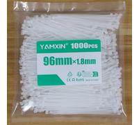 YAMXIN Lot de 1000 serre-câbles blancs petits, fins, courts - 96 mm x 1,8 mm - Pour installation électrique, maison, jardin, gestion des câbles