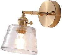 Yan Nin Appliques, Applique Murale en Verre Transparent pouvant être tournée, luminaire Mural, Interrupteur à Pression, éclairage de Base E27, luminaire Mural Compatible with à ., Chevet, Porche