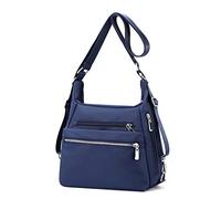 YANAIER Sac à bandoulière pour femme, sac à dos imperméable en nylon, sac à dos convertible multifonction, noir foncé, Large