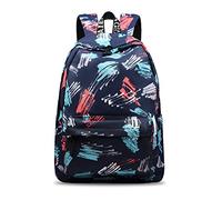 YANAIER Sac à dos d'école imperméable pour filles et adolescentes, sac à dos pour ordinateur portable, sac à dos de voyage décontracté, Blacknavy., L