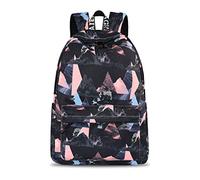 YANAIER Sac à dos d'école résistant à l'eau pour filles, adolescentes, sac à dos imprimé mignon, sac à dos pour ordinateur portable, sac à dos de voyage décontracté pour femme, Design triangles -