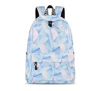YANAIER Sac à dos d'école résistant à l'eau pour filles, adolescentes, sac à dos imprimé mignon, sac à dos pour ordinateur portable, sac à dos de voyage décontracté pour femme, bleu clair, Taille