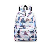 YANAIER Sac à dos d'école résistant à l'eau pour filles, adolescentes, sac à dos imprimé mignon, sac à dos pour ordinateur portable, sac à dos de voyage décontracté pour femme, Bleu foncé, L, Sac à