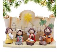 Yanayi 10 Figurines De Crèche De Noël - Nativité - Santons De Noël Réalistes - Ensemble De Crèche De Noëls Comprenant Bébé Jésus