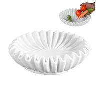 Yanayi Bol à ruffle, bol à volants, bol en résine et marbre, bol à clés de 25,4 cm, bol décoratif pour table d'entrée, maison, fête, accessoire de maison