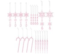 Yanayi Glaçons Acryliques De Noël,Pendentif Flocon De Neige Acrylique Transparent 20 Pièces - Décorations De Sapin Glaçon Tombant,pour Nouvel an Mariage Anniversaire Fenêtre Cheminée Porte